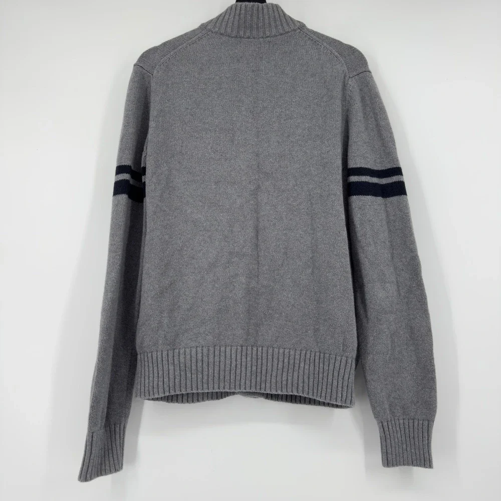 Banana Republic Mens Gray Cotton Shawl Collar Button Cardigan Sweater Medium